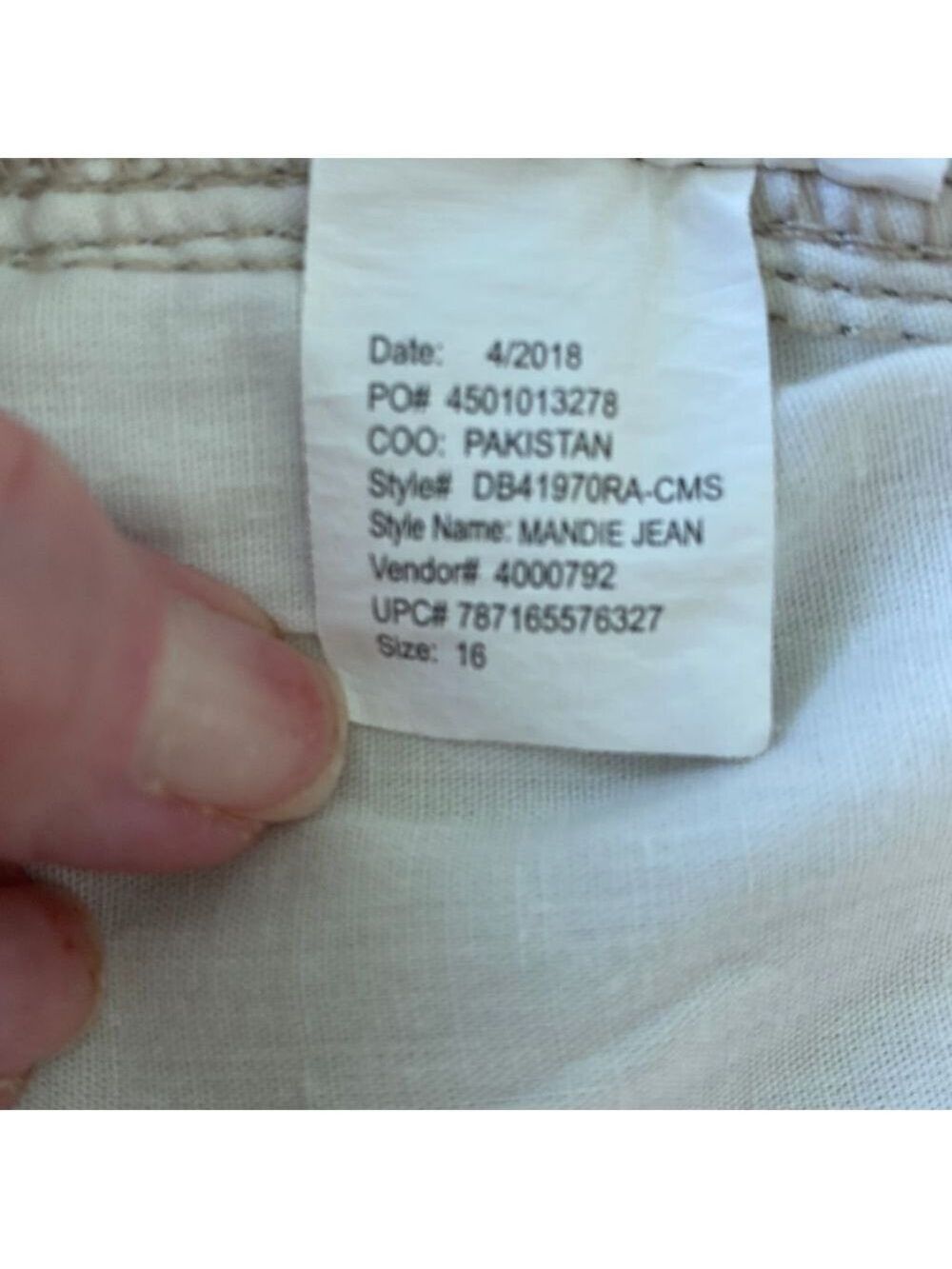 BANDOLINA Jean Cream Size 16 - Picture 8 of 8